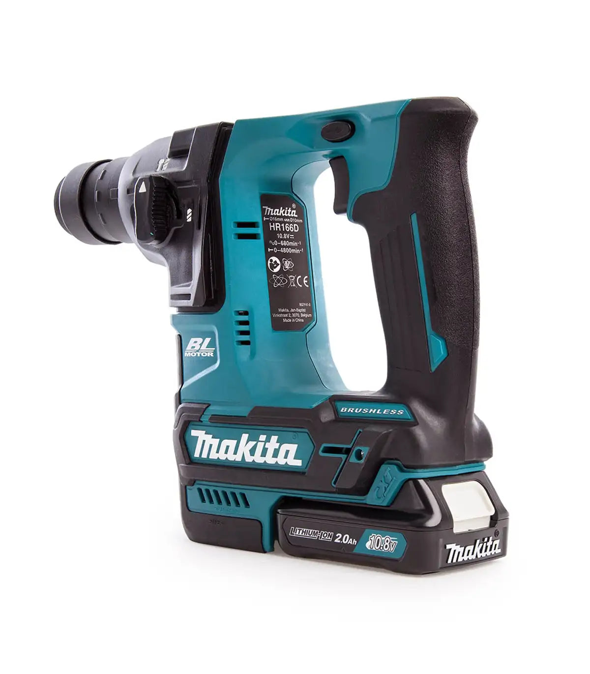 Makita – Akumulatorska bušilica čekić + SET PRIBORA SDS Plus HR166DWAE1 by Makita Aku bušilice, odvijači i čekići