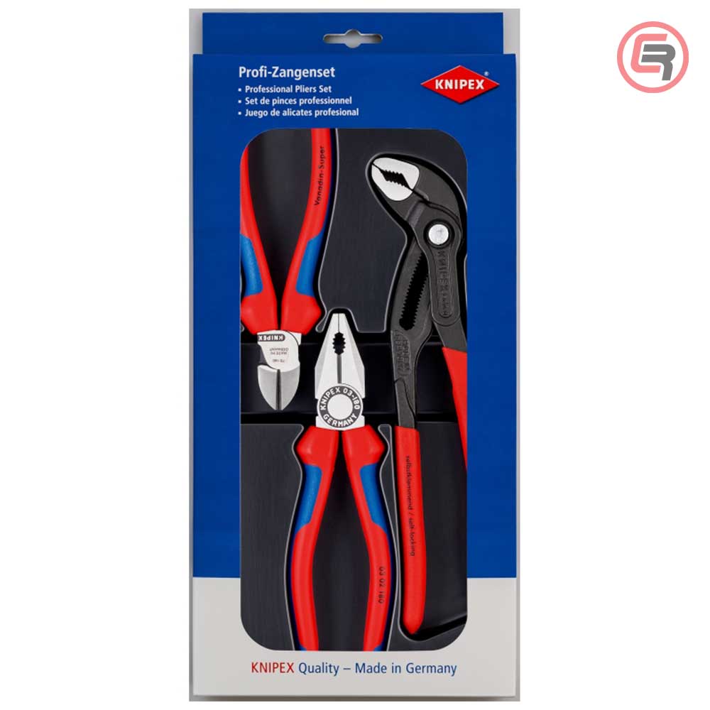 Knipex Set Kliješta Kombinovana + Sječice + Papagajke Cobra / 3 dijelni – 00 20 09 V01 by Knipex 00 20 09 V01 Garniture /