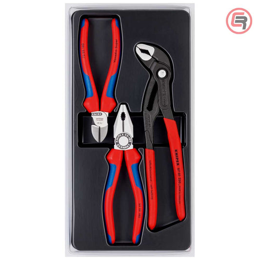 Knipex Set Kliješta Kombinovana + Sječice + Papagajke Cobra / 3 dijelni – 00 20 09 V01 by Knipex 00 20 09 V01 Garniture /