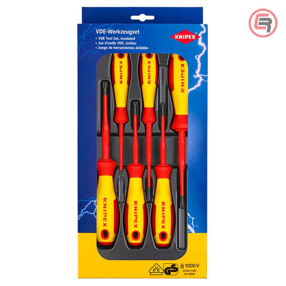 Knipex Garnitura Odvijača SL/SLS VDE 2 križna PH + 2 križna PZ + 2 plosnata / 6 dijelna 1000V – 00 20 12 V05 by Knipex 00