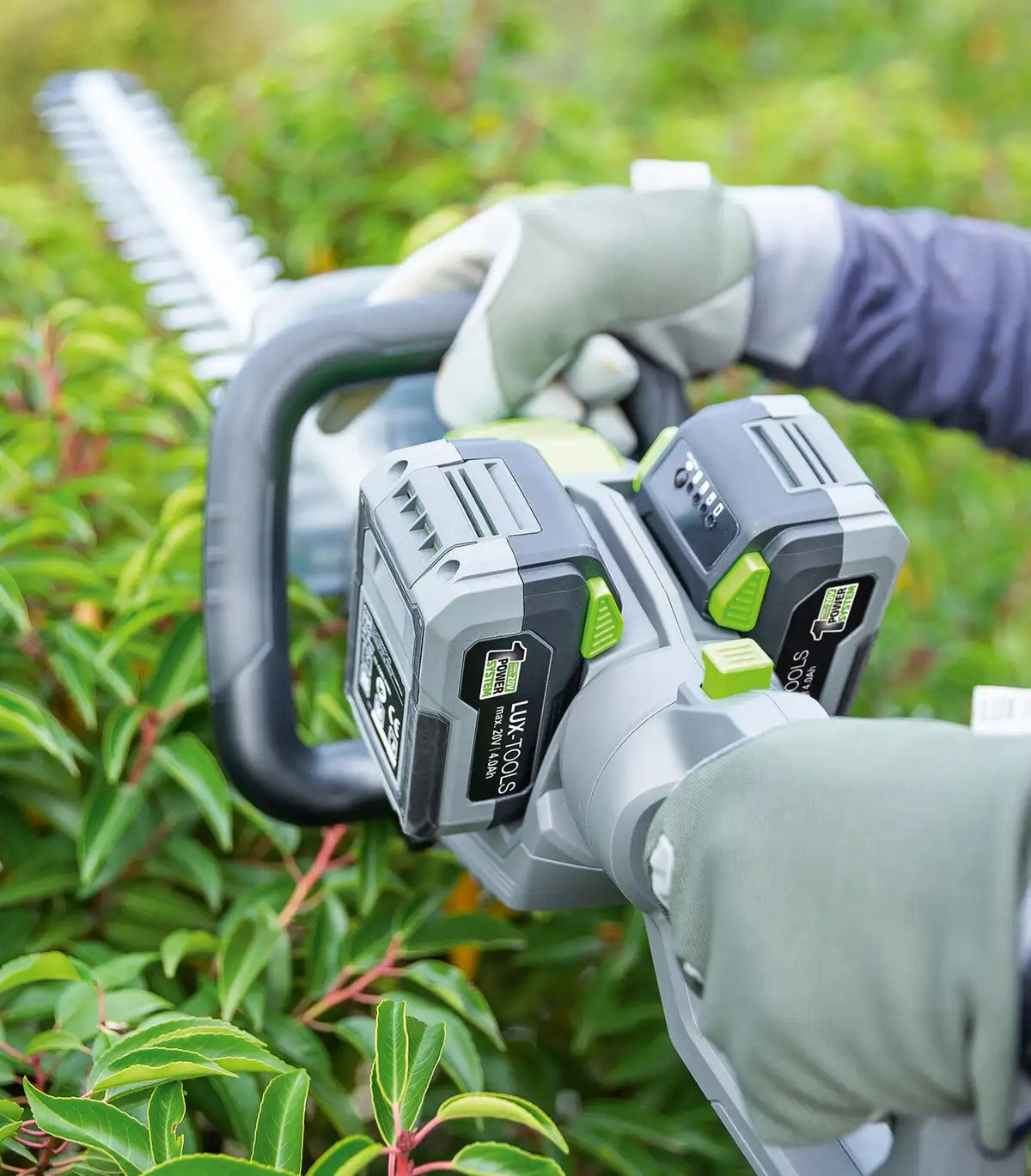 Lux Tools – LUX akumulatorske makaze za živu ogradu 1 PowerSystem 2 x 20 V Škare za travu, grane i živu ogradu
