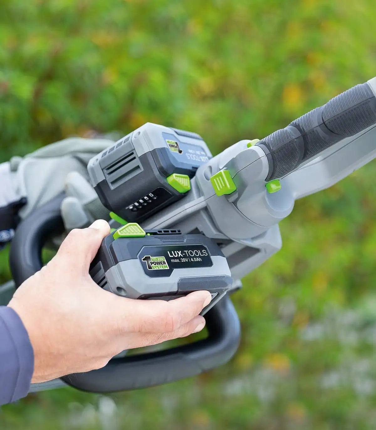 Lux Tools – LUX akumulatorske makaze za živu ogradu 1 PowerSystem 2 x 20 V Škare za travu, grane i živu ogradu