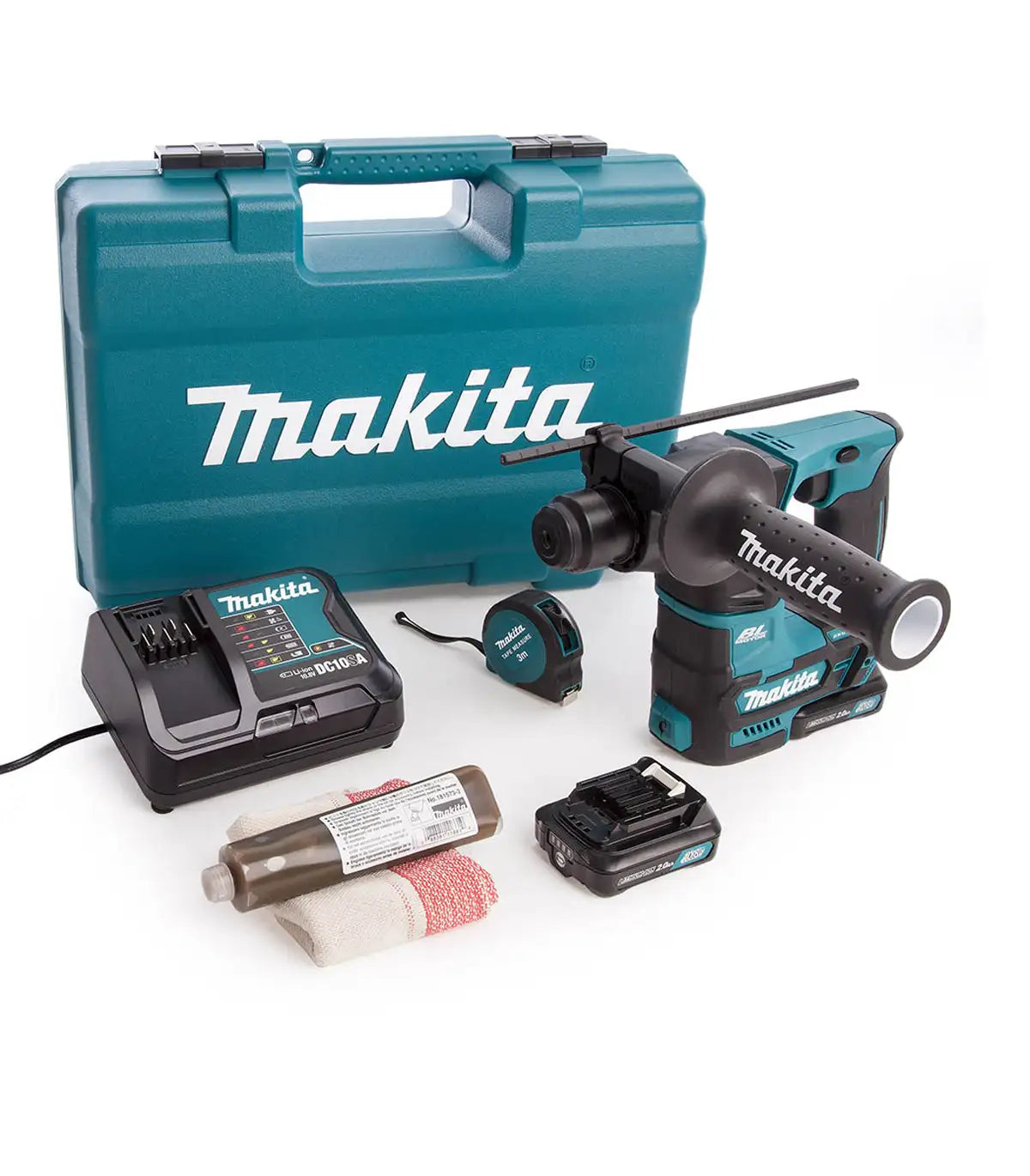 Makita – Akumulatorska bušilica čekić + SET PRIBORA SDS Plus HR166DWAE1 by Makita Aku bušilice, odvijači i čekići