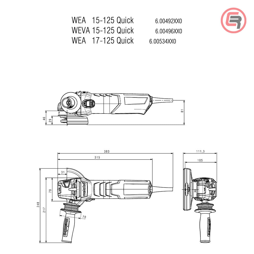 Metabo Brusilica WE 17-125 Quick Kutna 125 mm / 1.700 W – 600515000 by Metabo 600515000 Kutne Brusilice - detalj 6