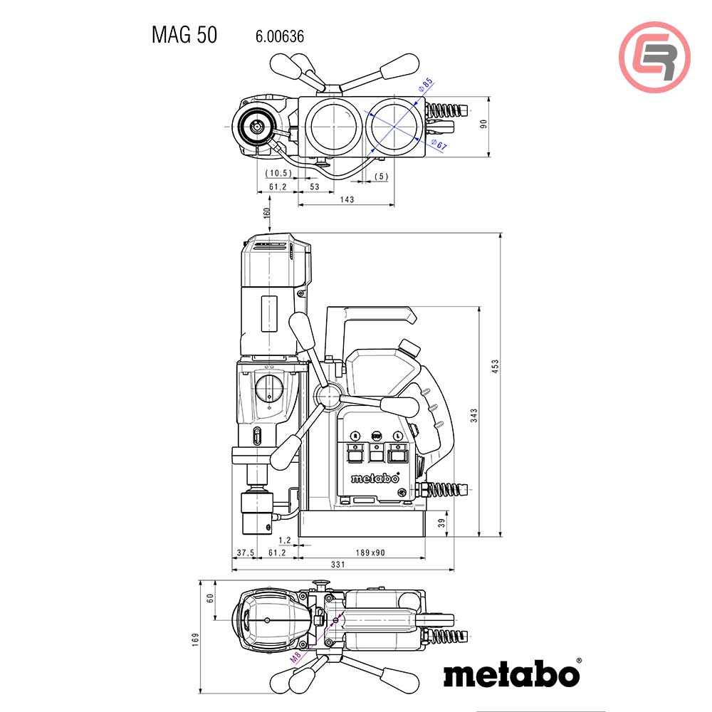 Metabo Glodalica MAG 50 Elektromagnetska Sa Stalkom 1.200 W – 600636500 by Metabo 600636500 Glodalice - detalj 4