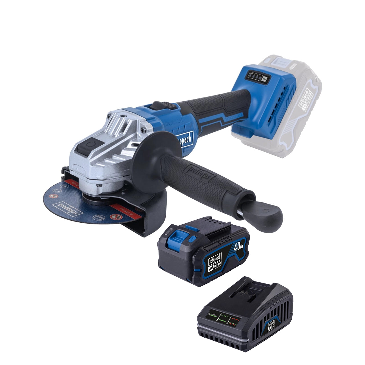 Scheppach aku ugaona kutna brusilica Brushless IXES BC-AG125-XSS4 - Scheppach - BC-AG125-XSS2 - Akumulatorski alati > Aku