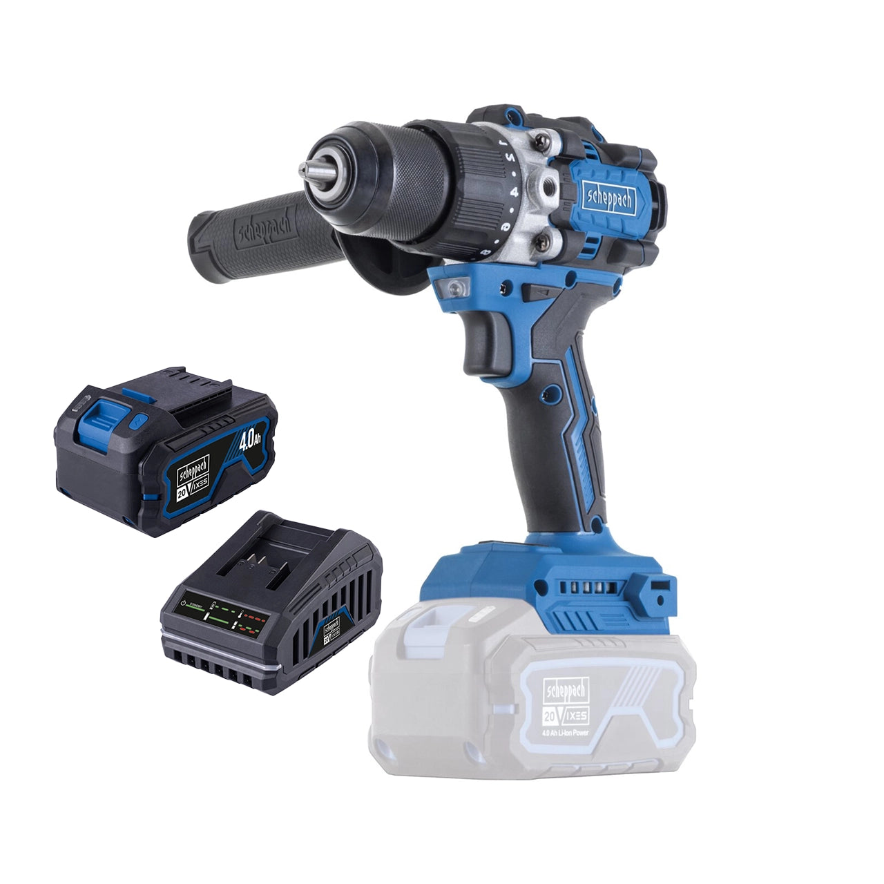 Scheppach SET aku udarna bušilica odvijač Brushless IXES BC-CD70SC-XSS4 - Scheppach - BC-CD70SC-XSS4 - Akumulatorski alati