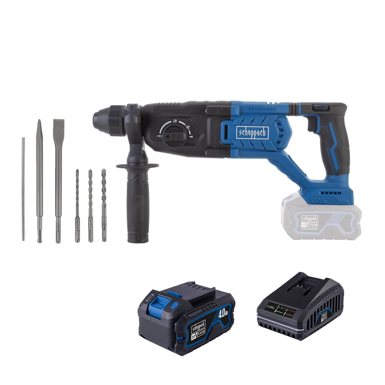 Scheppach aku udarni čekić bušilica SDS+ Brushless IXES BC-DH290-XSS4 - Scheppach - BC-DH290-XSS4 - Akumulatorski alati >