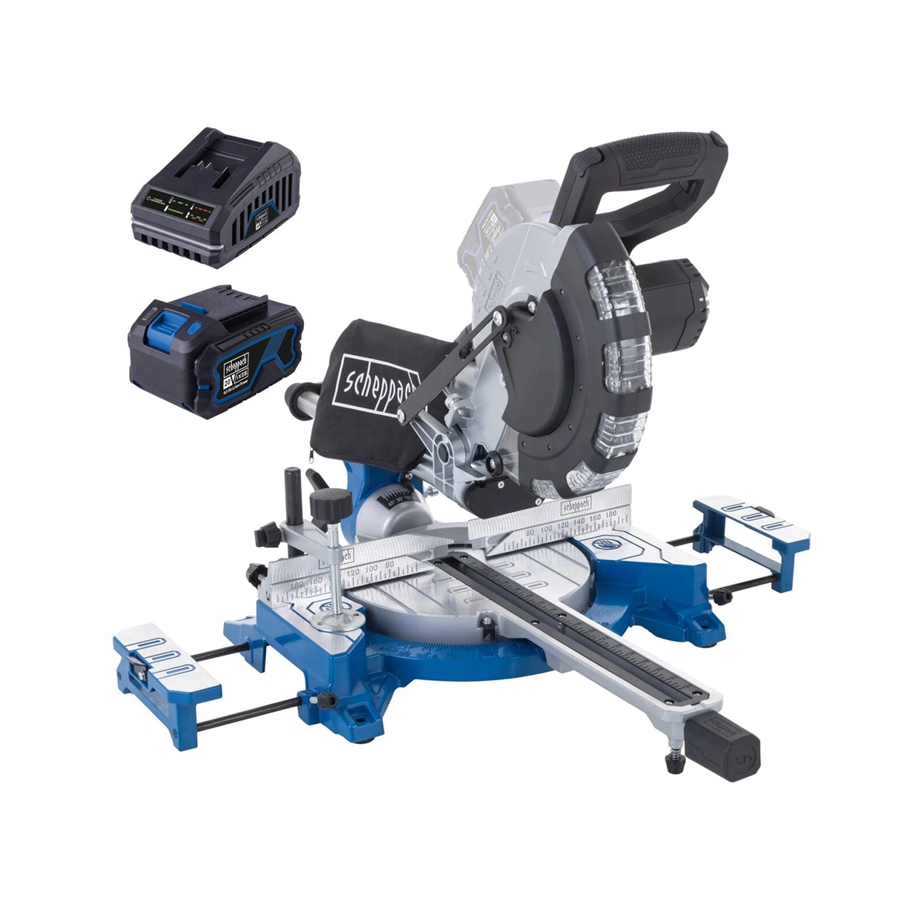 Scheppach aku preklopna potezna pila testera Brushless IXES BC-HM216-X Set L 1x4Ah - Scheppach - BC-HM216-X Set L 1x4Ah