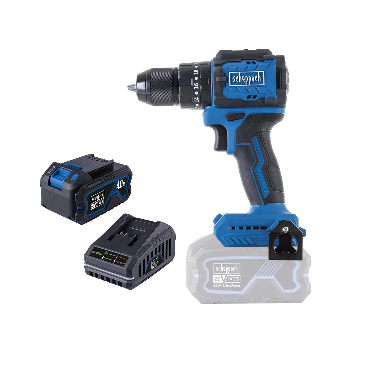 Scheppach SET aku udarna bušilica odvijač Brushless IXES BC-CD50SC-XSS4 - Scheppach - BC-CD50SC-XSS4 - Akumulatorski alati