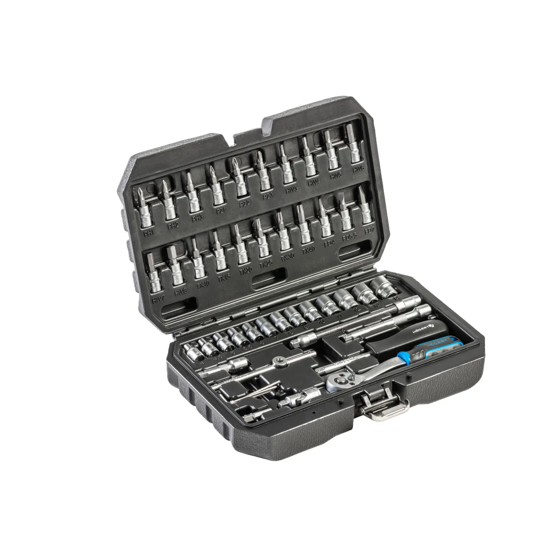 HOEGERT 46-dijelni set nasadnih ključeva 1/4″ HT1R216 - Hoegert - HT1R216 - Ručni alat > Gedore - nasadni ključevi