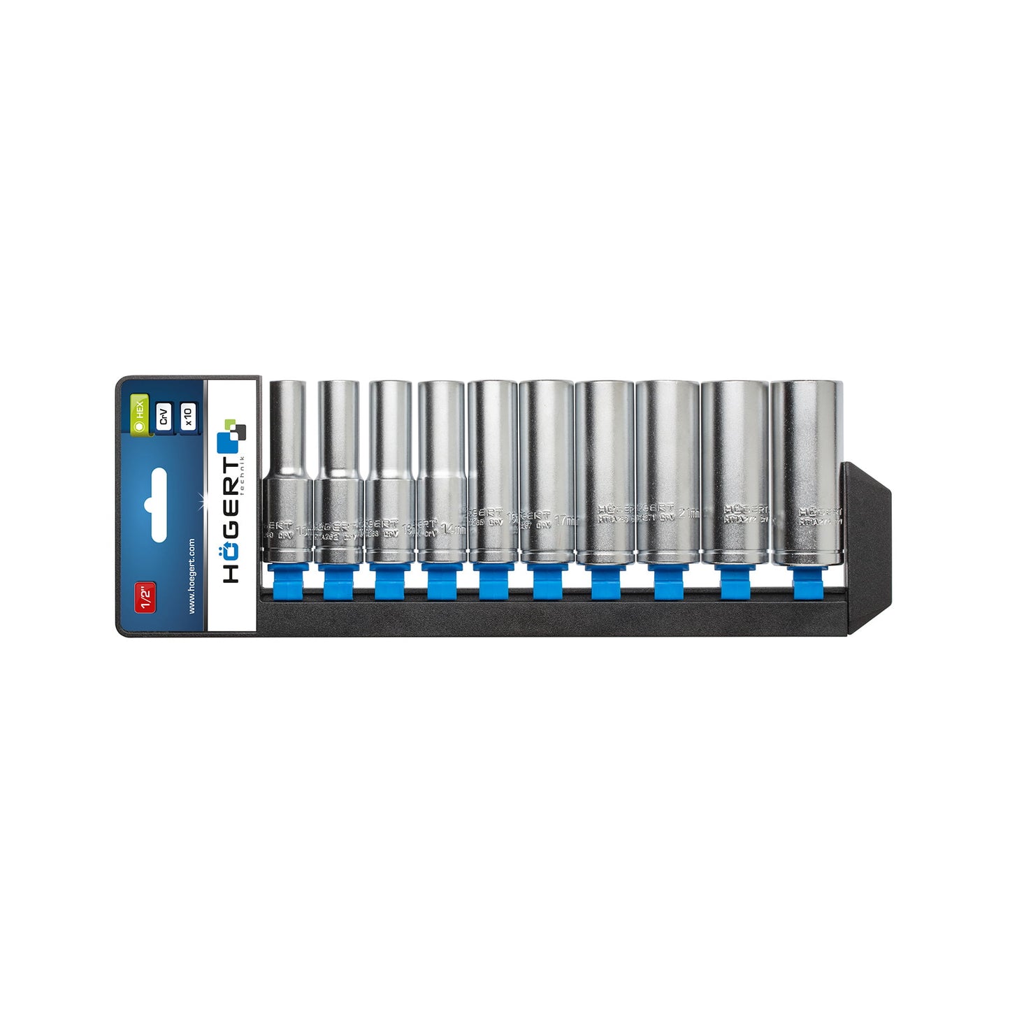 HOEGERT 10-dijelni set 6-ugaonih dugih nasadnih ključeva HT1A888 1/2″ - Hoegert - HT1A888 - Ručni alat > Gedore - nasadni