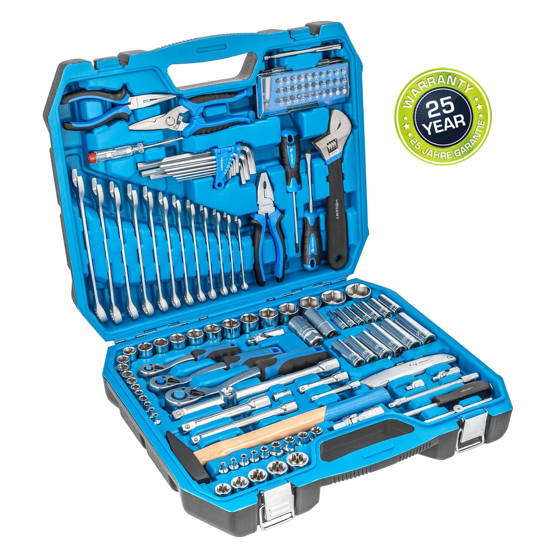 HOEGERT 131-dijelni set alata za domaćinstvo i radionicu 1/4″, 3/8″, 1/2″ HT1R439 - Hoegert - HT1R439 - Ručni alat > Gedore