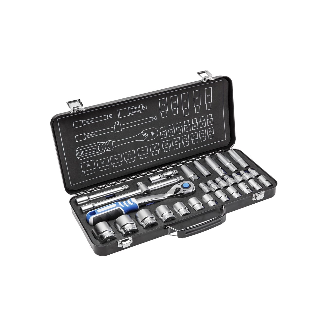 HOEGERT 29-dijelni set nasadnih ključeva 1/2″ HT1R480 - Hoegert - HT1R480 - Ručni alat > Gedore - nasadni ključevi