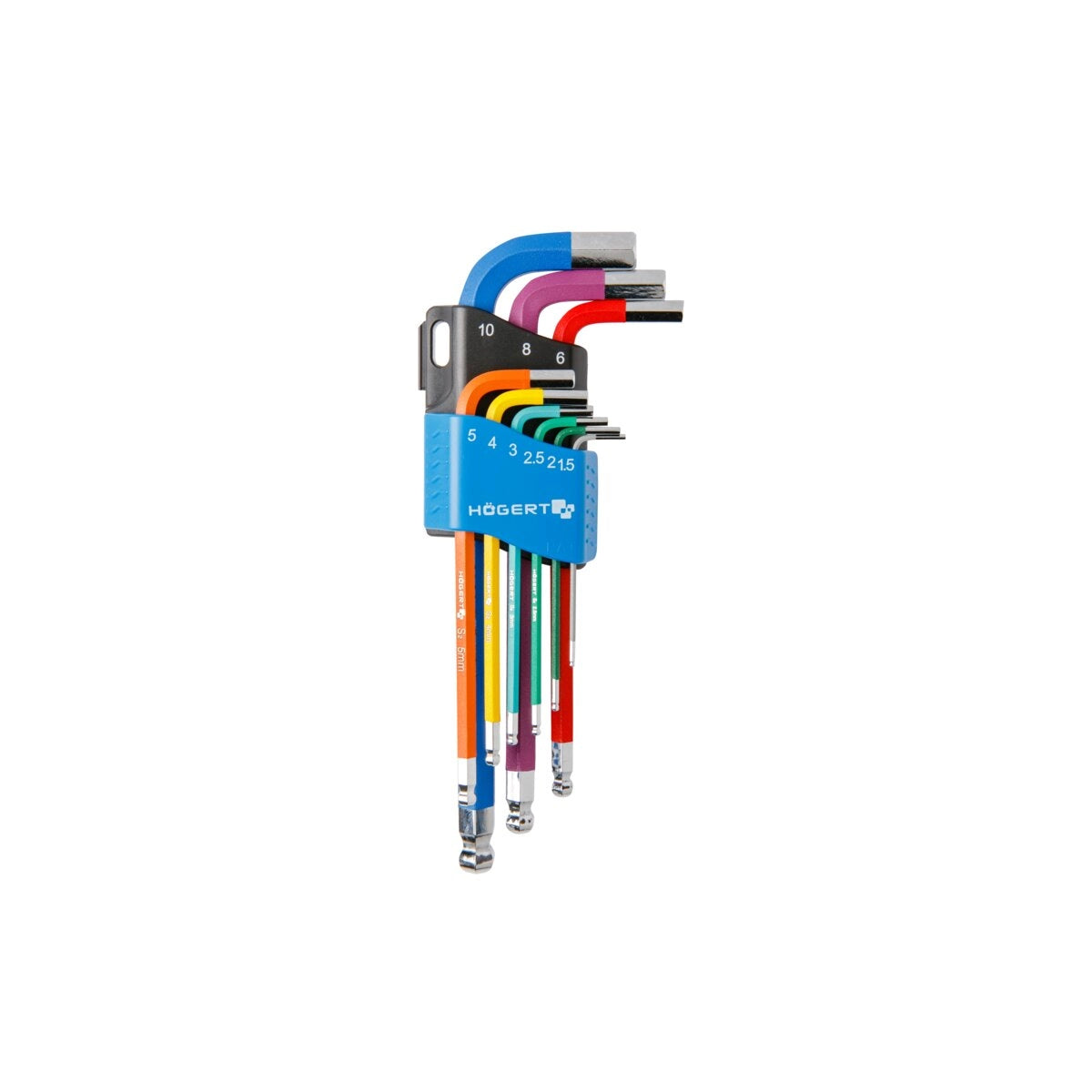 HOEGERT 9-dijelni set imbus ključeva kodirani bojom 1.5-10mm HT1W806 - Hoegert - HT1W806 - Ručni alat > Imbus
