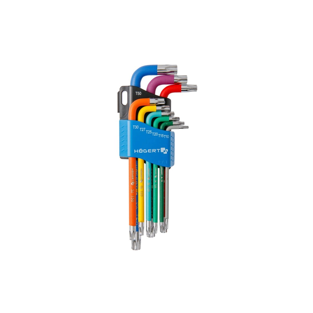 HOEGERT 9-dijelni set torx ključeva sa rupom kodirani bojom TT10-TT50 HT1W817 - Hoegert - HT1W817 - Ručni alat > Torx