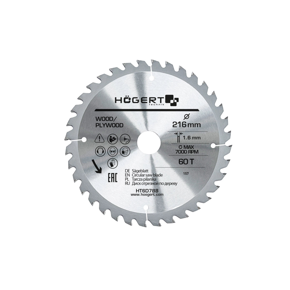 HOEGERT list kružne pile/cirkulara za drvo 216 mm 60 Z HT6D788 - Hoegert - HT6D788 - Pribor za elektro alate > Pribor za