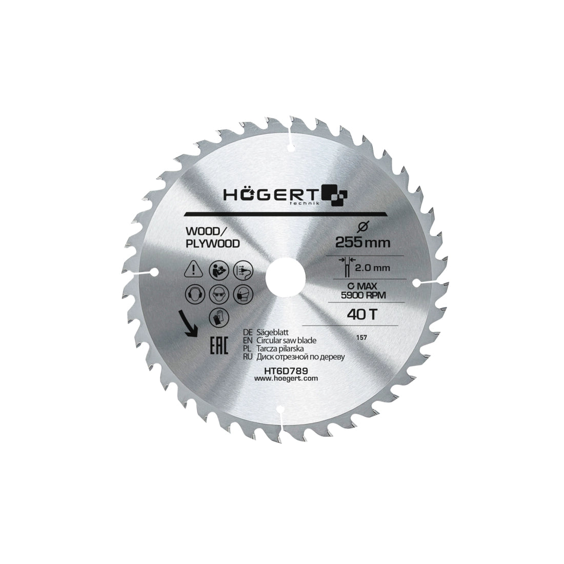 HOEGERT list kružne pile/cirkulara za drvo 255 mm 40 Z HT6D789 - Hoegert - HT6D789 - Pribor za elektro alate > Pribor za