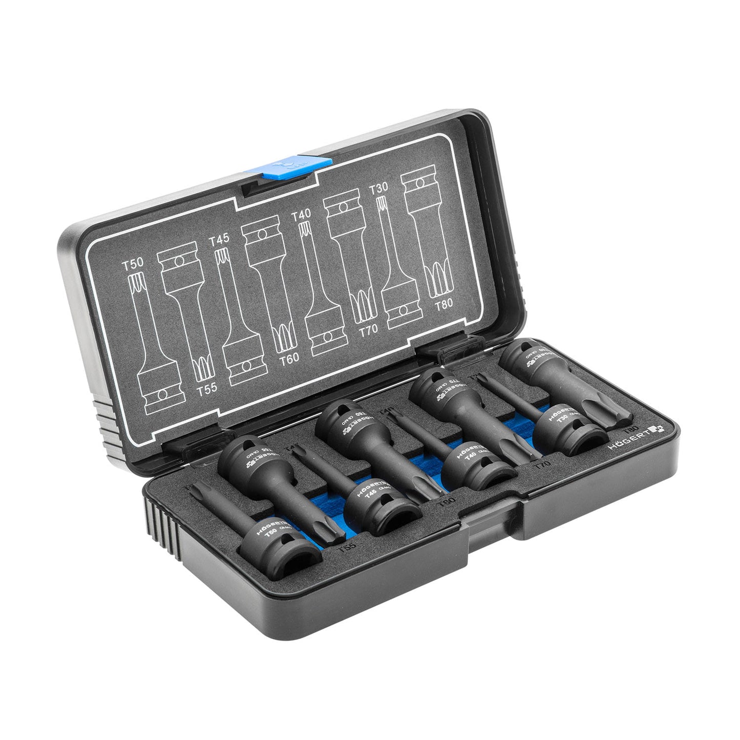 HOEGERT 8-dijelni set udarnih nasadnih TORX ključeva 1/2 CrMo HT6R002 - Hoegert - HT6R002 - Ručni alat > Gedore - nasadni