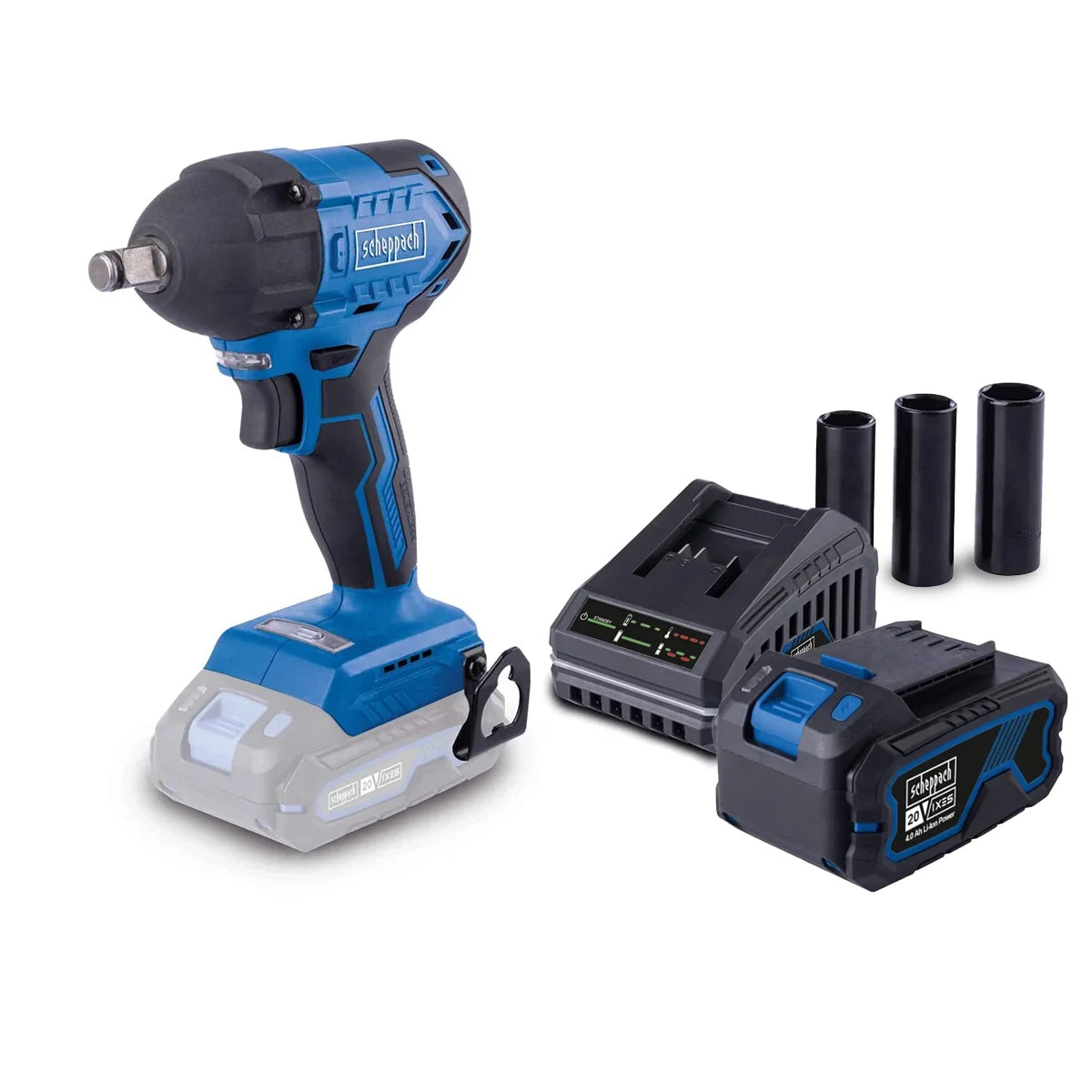 Scheppach SET aku udarni odvijač 370Nm 1/2” Brushless IXES BC-IW350-XSS4 - Scheppach - SET SS4 - Akumulatorski alati > Aku