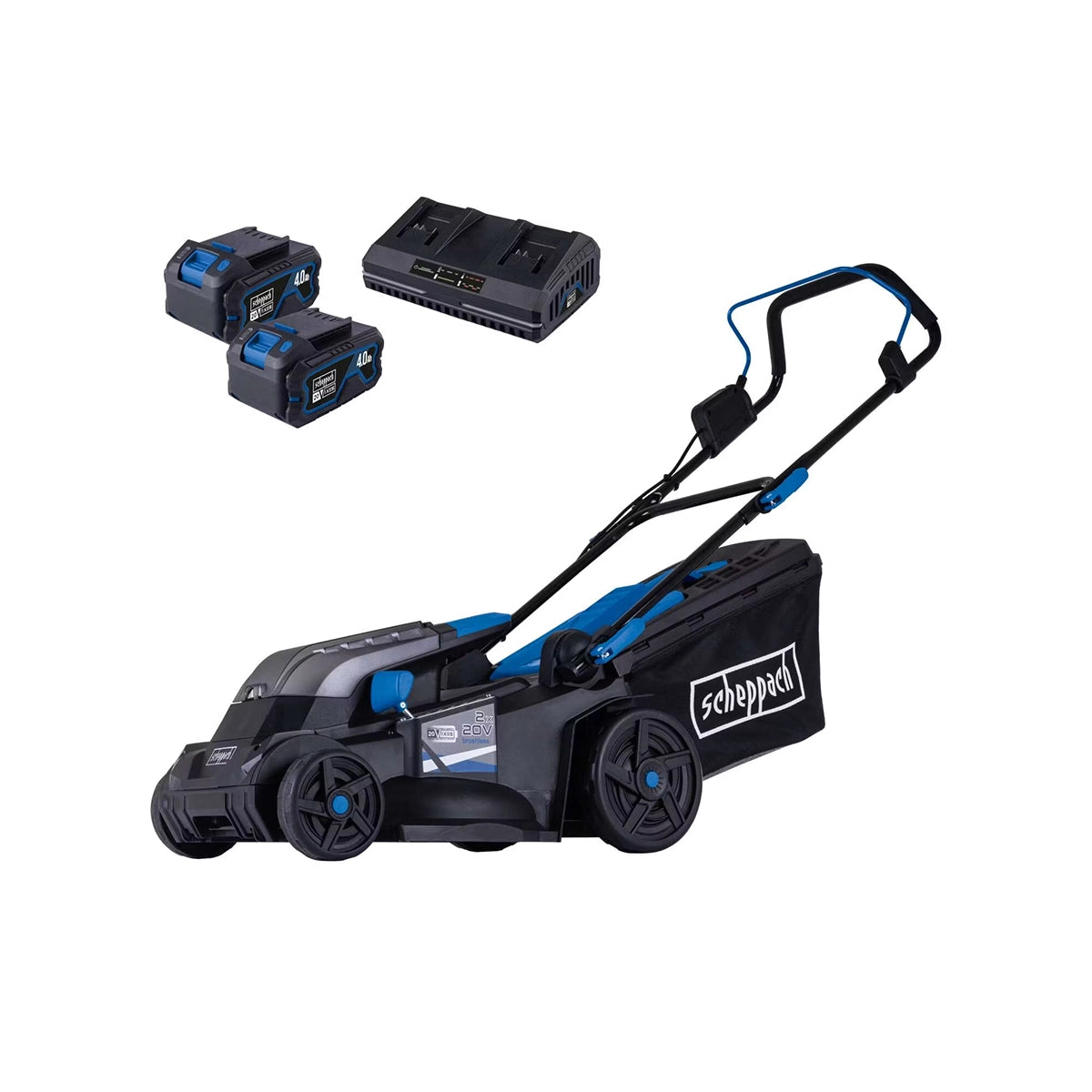 Scheppach aku kosačica kosilica Brushless IXES BC-MP380-X SET XL2 2x4A - Scheppach - BC-MP380-X SET XL2 2x4A - Vrt i