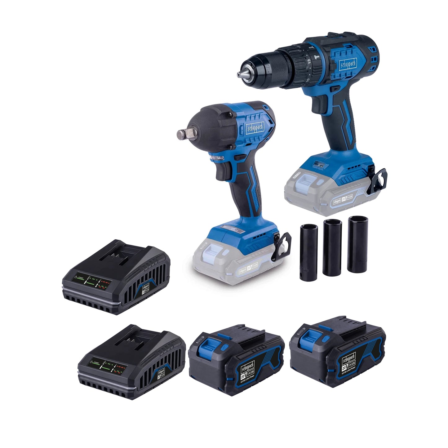 Scheppach aku set udarni odvijač i aku udarna bušilica Brushless XSS4-1 - Scheppach - XSS4-1 - Akumulatorski alati > Aku