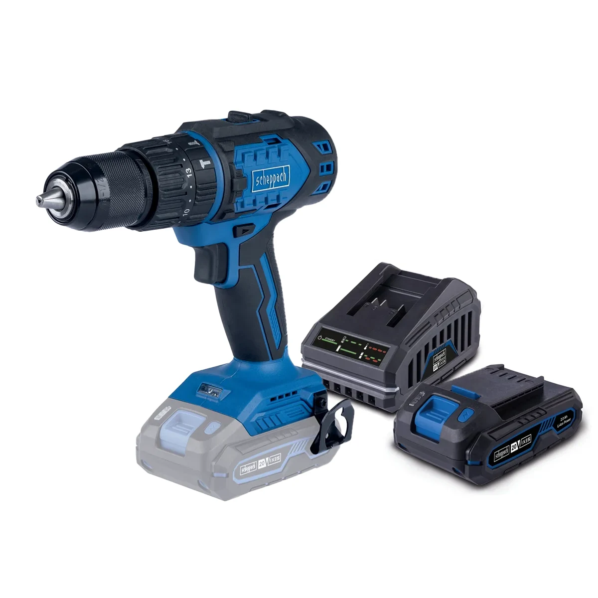 Scheppach SET aku udarna bušilica odvijač Brushless IXES BC-CD60-XSS2 - Scheppach - BC-CD60-XSS2 - Akumulatorski alati >