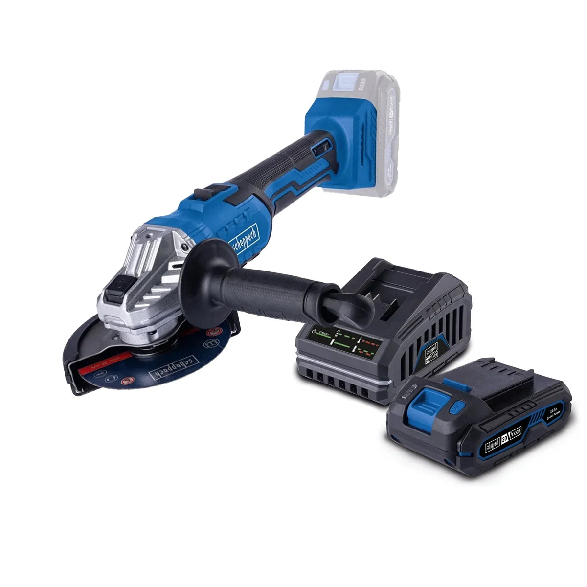 Scheppach SET aku ugaona kutna brusilica IXES C-AG125-XSS2 - Scheppach - C-AG125-XSS2 - Akumulatorski alati > Aku brusilice