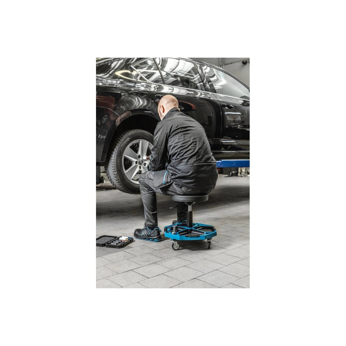 HOEGERT radionička stolica teleskopska 370-520mm 140kg HT7G559 - Hoegert - HT7G559 - Ručni alat > Automehaničarski alati