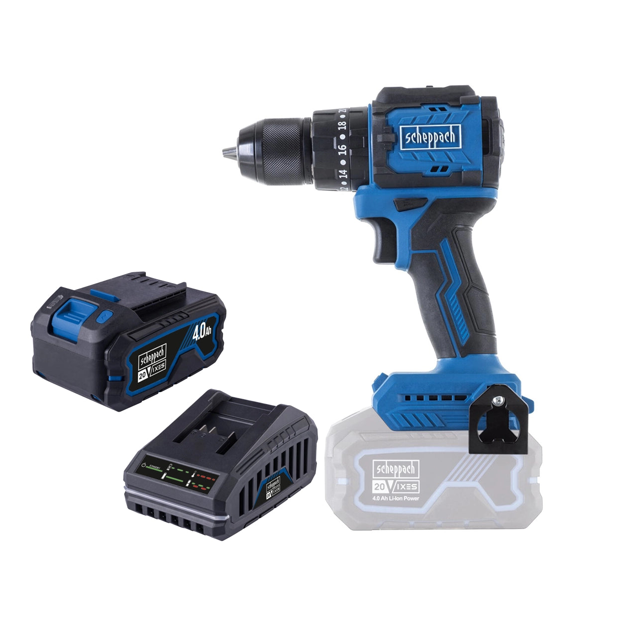 Scheppach SET aku udarna bušilica odvijač Brushless IXES BC-CD50SC-XSS4 - Scheppach - BC-CD50SC-XSS4 - Akumulatorski alati