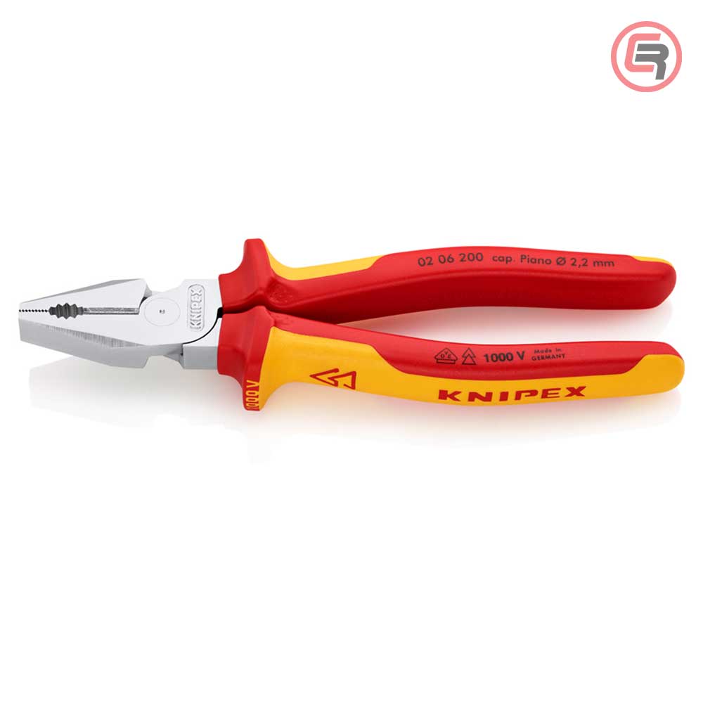Knipex Kliješta Kombinovana 200 mm / 1000V – 02 06 200 by Knipex 02 06 200 Izolovani Alat VDE 1000V