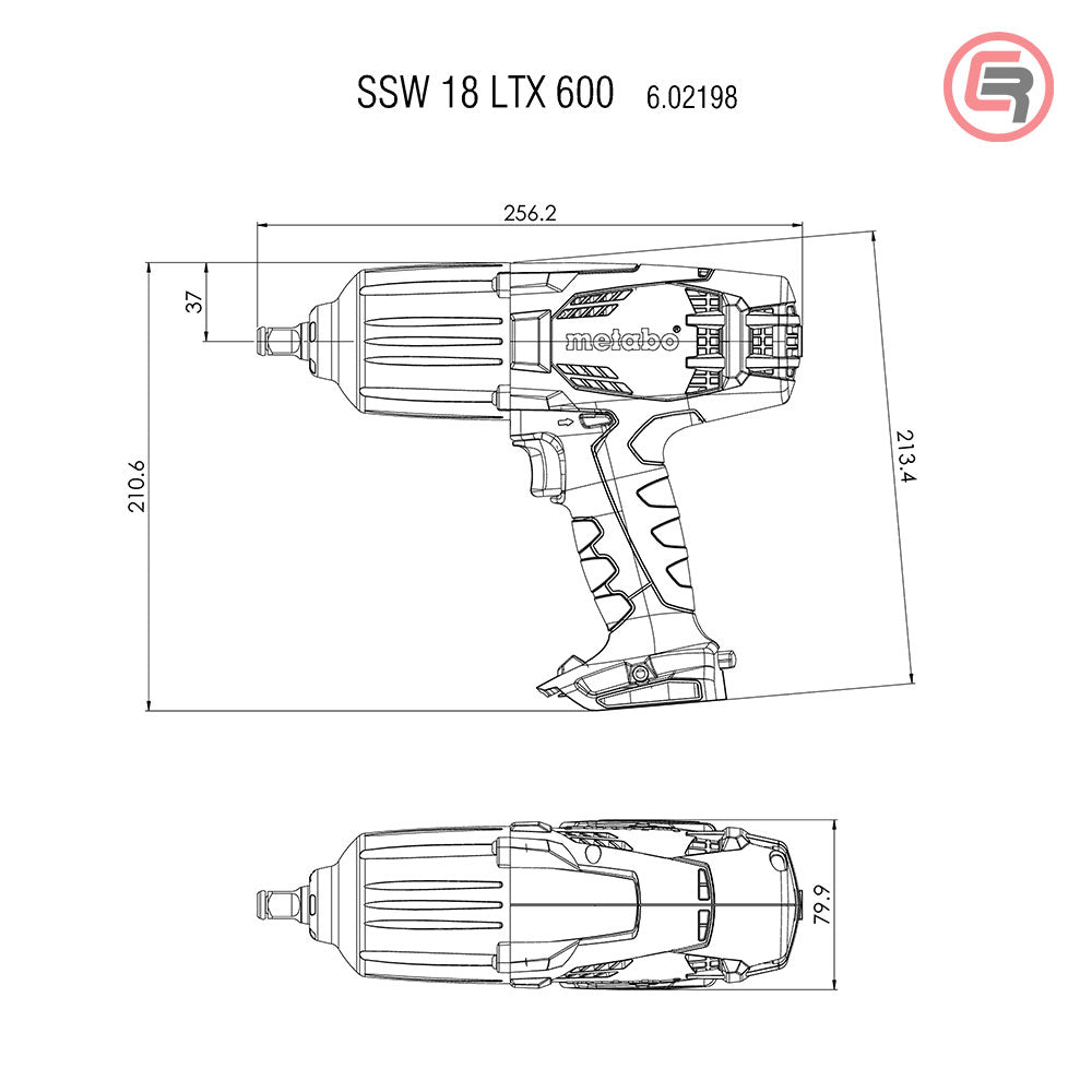 Metabo Odvijač Udarni Aku SSW 18 LTX 600 – 1/2″ (bez baterije i punjača) – 602198890 by Metabo 602198890 Aku Odvijači