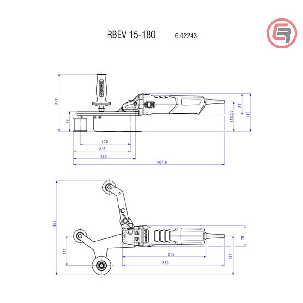 Metabo Brusilica RBE 15-180 Set Tračna Za Inox Cijevi 1.550 W + metaBOX 185 XL – 602243500 by Metabo 602243500 Alati Za