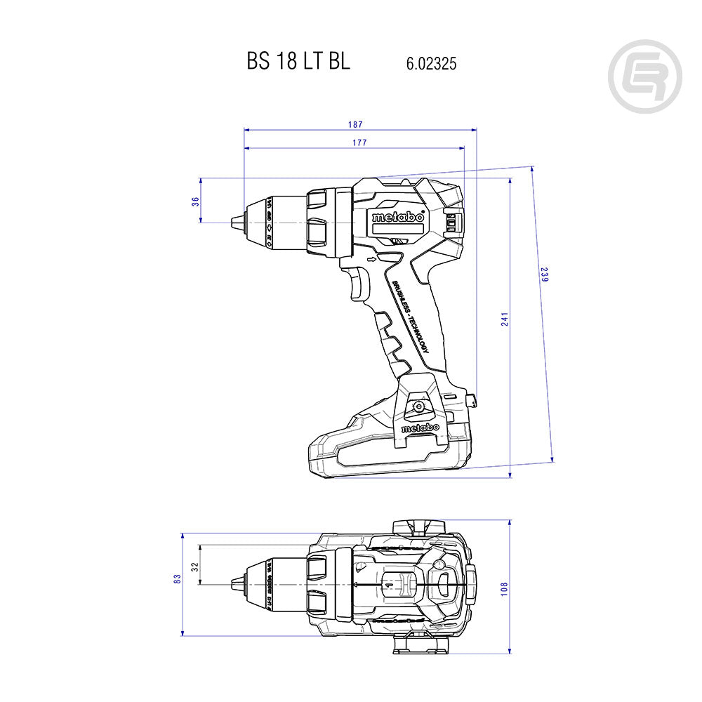 Metabo Bušilica – Odvijač Aku BS 18 LT BL 18V (bez baterije i punjača) – 602325890 by Metabo 602325890 Aku Bušilice