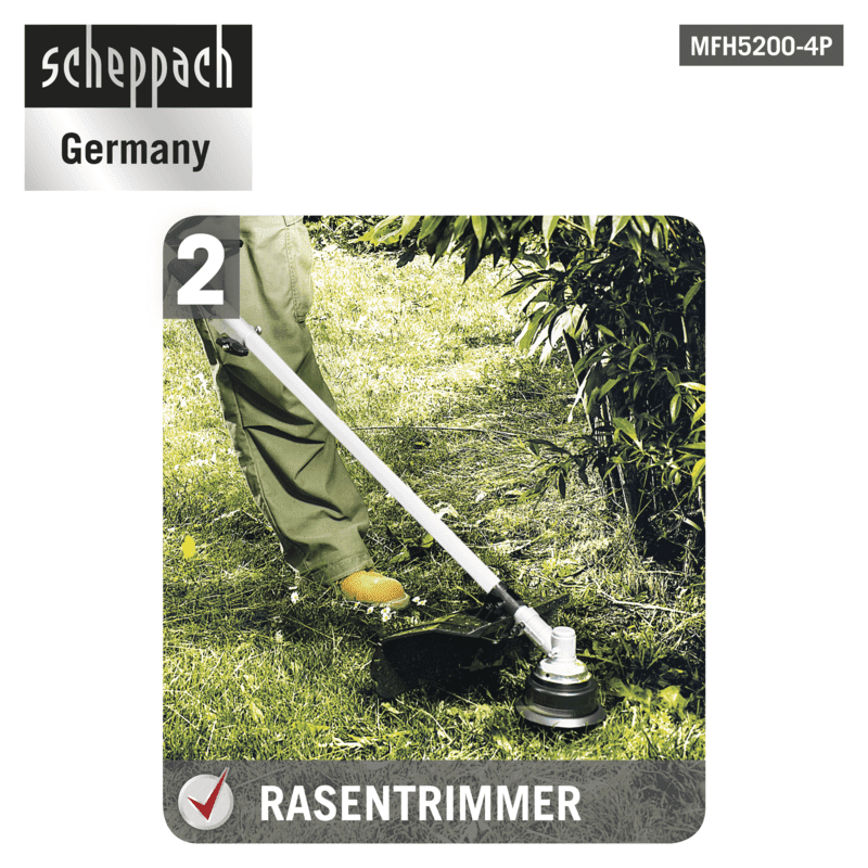 Scheppach motorni multifunkcionalni trimer MFH5200-4P 1.8 KS - Scheppach - MFH5200-4P - Vrt i poljoprivreda > Trimeri/kose