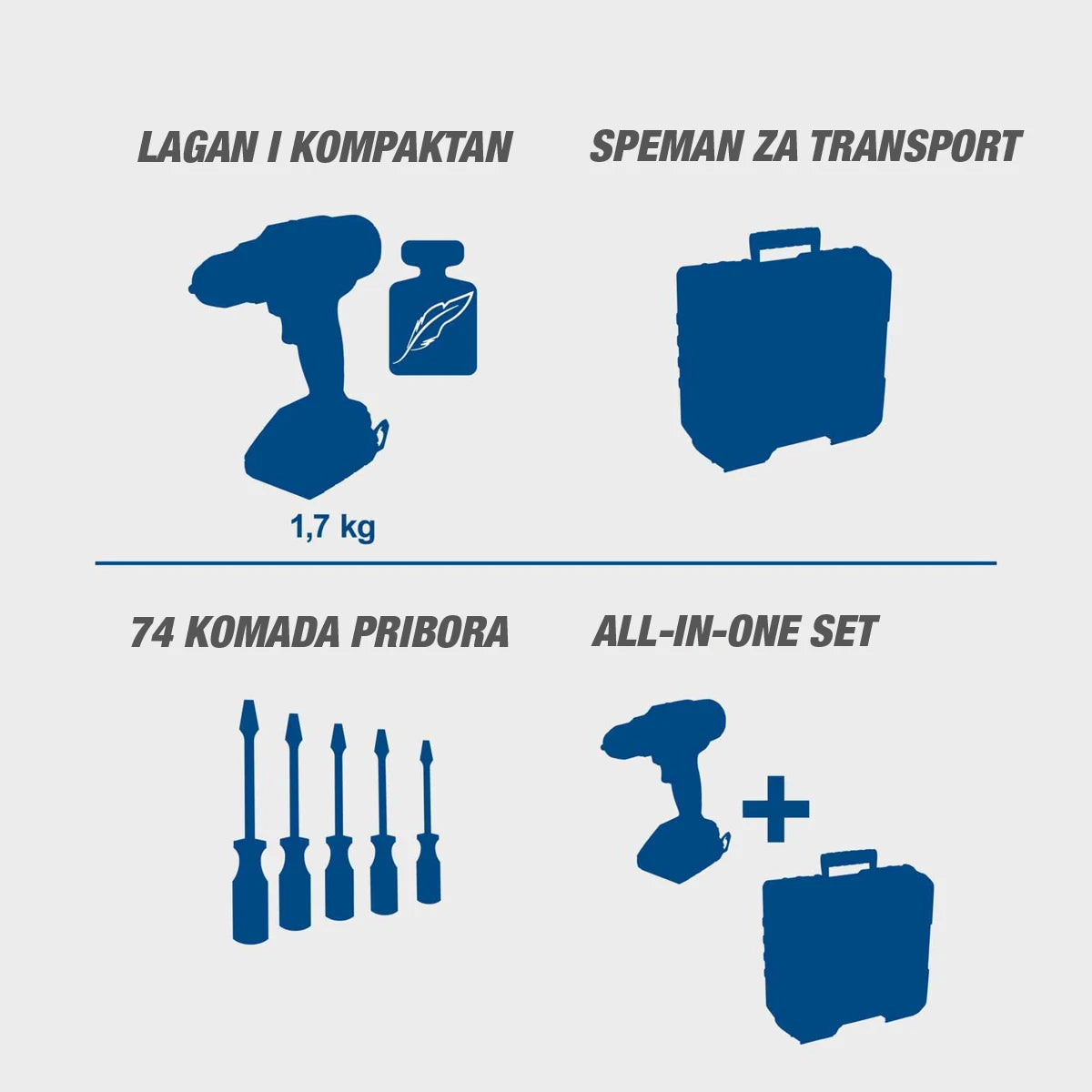 Scheppach aku bušilica odvijač sa 74 komada pribora IXES C-DTB74/1-X – Kit - Scheppach - C-DTB74/1-X - Akumulatorski alati