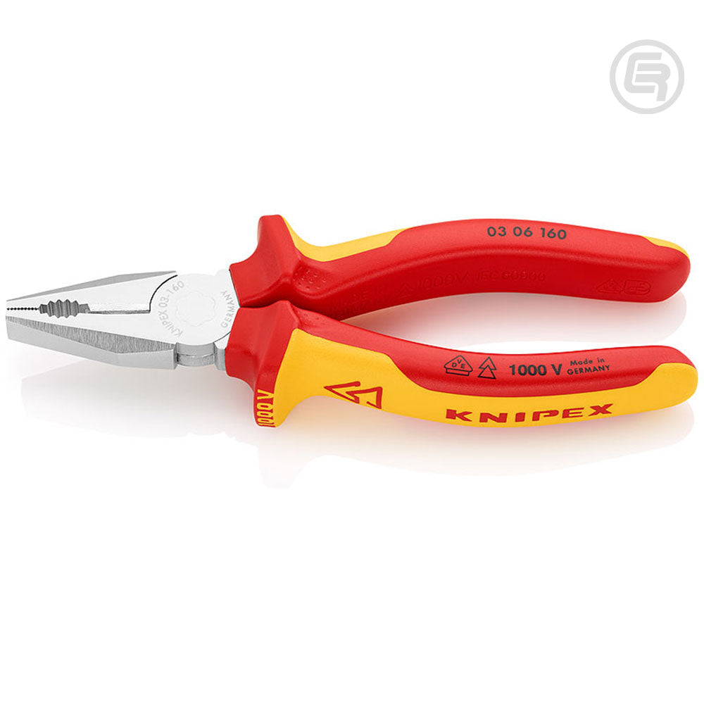 Knipex Kliješta Kombinovana 160mm 1000V – 03 06 160 by Knipex 03 06 160 Izolovani Alat VDE 1000V