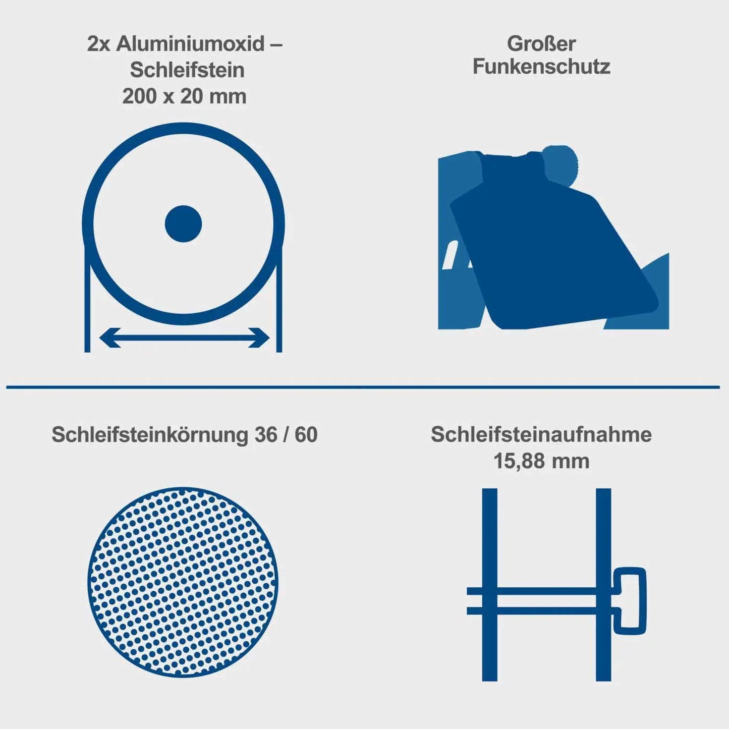 Scheppach stona dvostrana brusilica SM200AL - Scheppach - SM200AL - Elektro alati > Brusilice > Stone brusilice - detalj 5