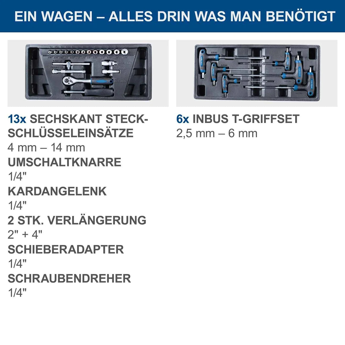 Scheppach set kolica za alat sa 70 komada pribora TW1100 - Scheppach - TW1100 - Ručni alat > Torbe, koferi i kolica za alat