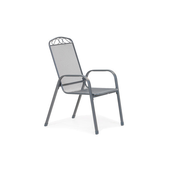 Stolica MELFI sa naslonom za ruku -siva - Metalne stolice - SKU 051124