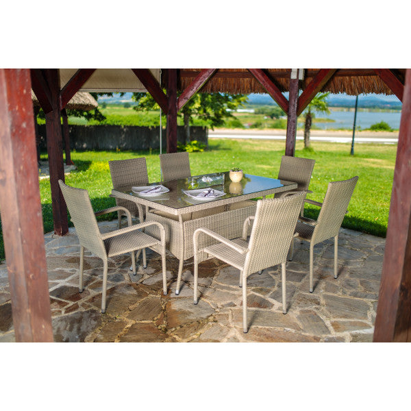 Sto za rucavanje od ratana BAY - sivi - Stolovi od ratana - SKU 060370