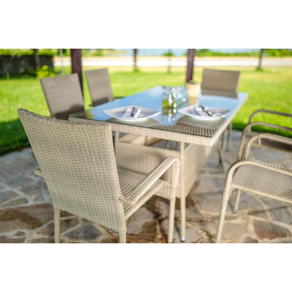 Sto za rucavanje od ratana BAY - sivi - Stolovi od ratana - SKU 060370