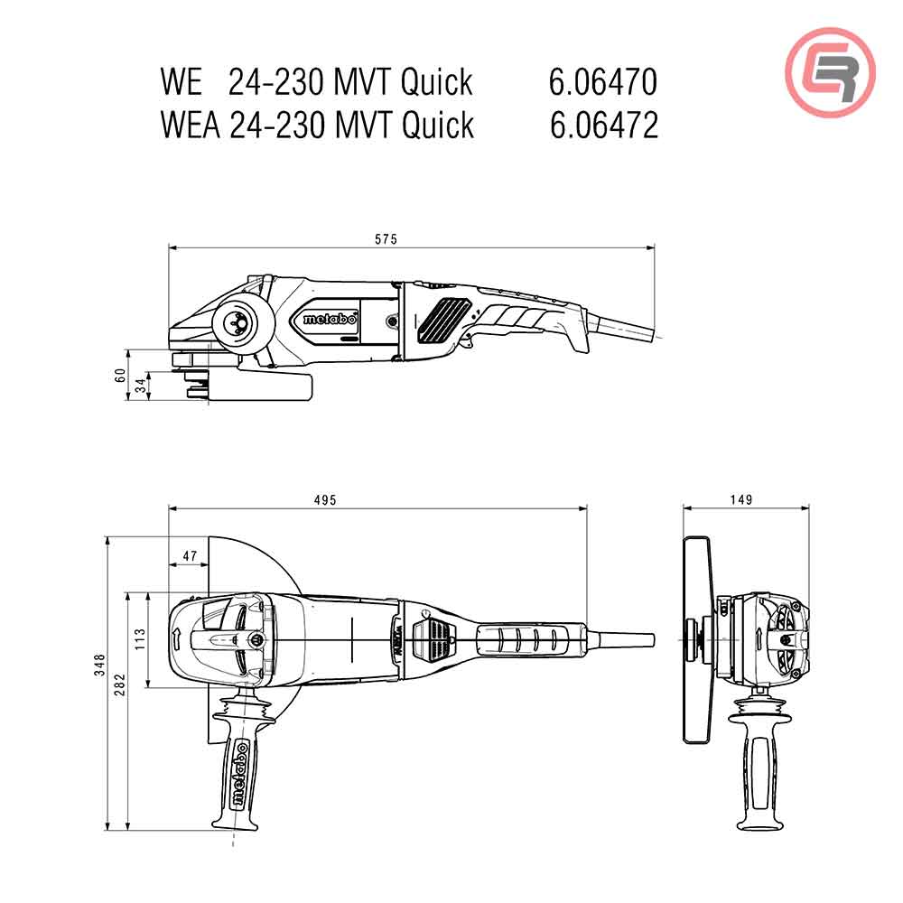 Metabo Brusilica WE 24-230 MVT Quick Kutna 230 mm / 2.400 W – 606470000 by Metabo 606470000 Kutne Brusilice - detalj 5