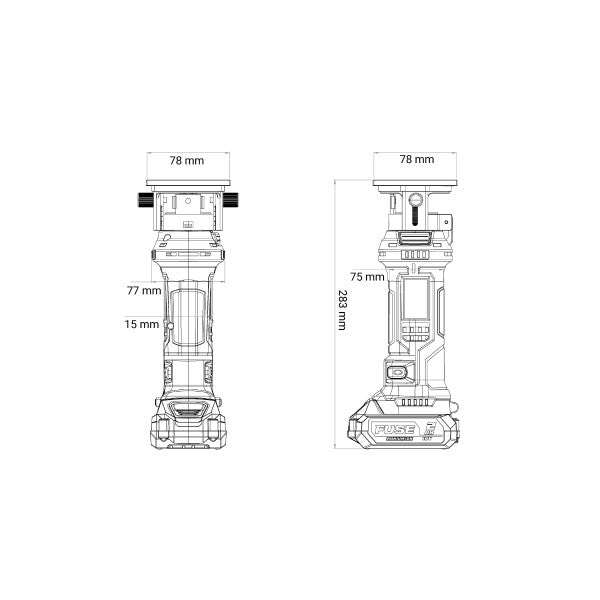FUSE akumulatorska jednoručna glodalica VLN 1020 - Fuse glodalice - SKU 072308