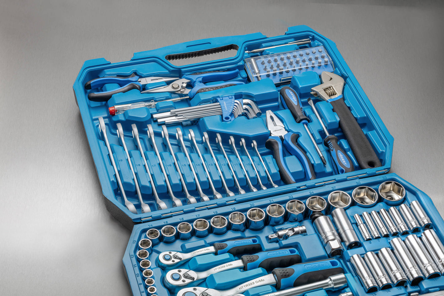 HOEGERT 131-dijelni set alata za domaćinstvo i radionicu 1/4″, 3/8″, 1/2″ HT1R439 - Hoegert - HT1R439 - Ručni alat > Gedore