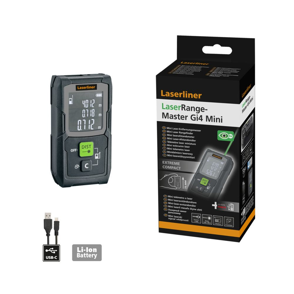 Laserliner Laserski Metar Daljinomjer LaserRange-Master Gi4 Mini / 0,05 – 40 m – 080.842A by Laserliner 080.842A Mjerni