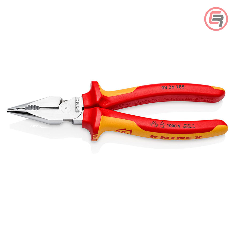 Knipex Kliješta Kombinovana Špicasta 185 mm / 1000V – 08 26 185 by Knipex 08 26 185 Izolovani Alat VDE 1000V