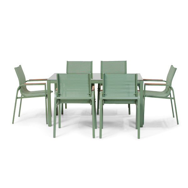 Baštenski set sto + 6 stolica Olive (A+B) - Metalni setovi - SKU 088822