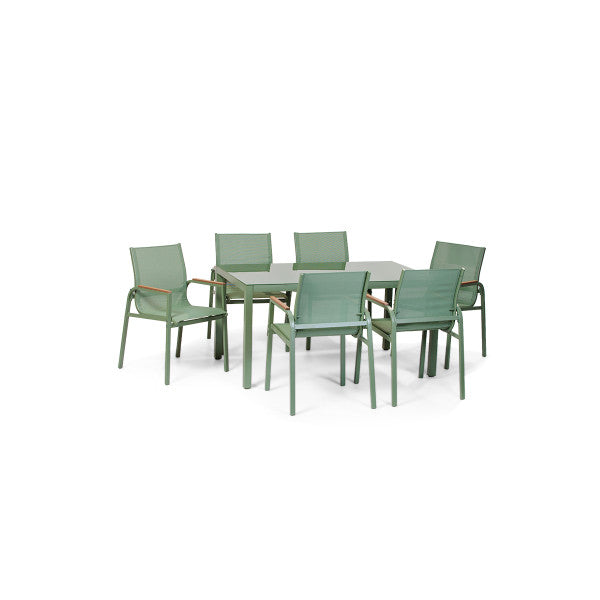 Baštenski set sto + 6 stolica Olive (A+B) - Metalni setovi - SKU 088822