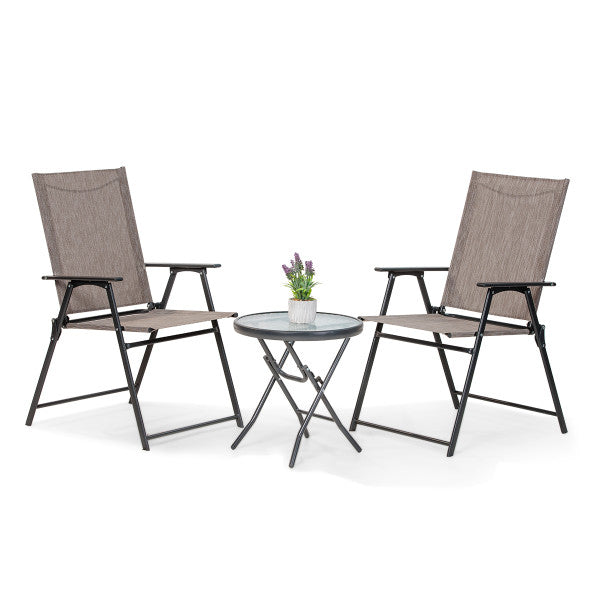 Trodelni set sa dve sklopive stolice Snap Rest - Metalni nameštaj - SKU 088825